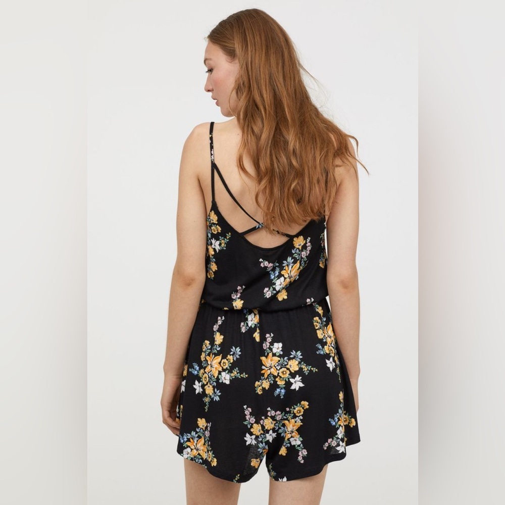 H&M Black Floral Romper